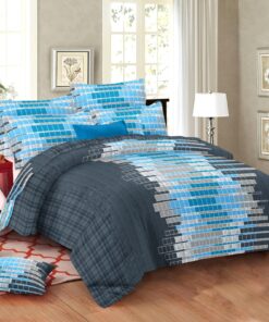 Silky B Linen Valora - Blue Bed Set